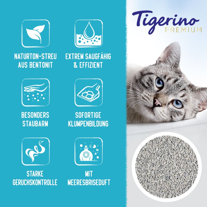 Tigerino Premium Katzenstreu - Meeresbrise-Duft