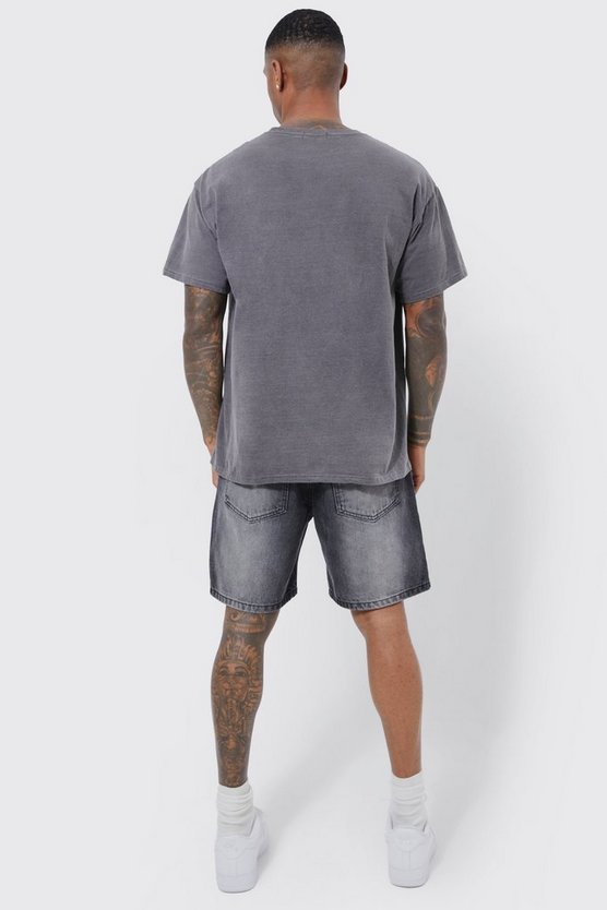 Oversize T-Shirt mit Totenkopf Homme Print