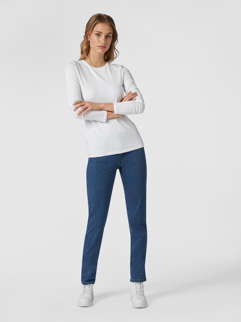 Longsleeve mit Rundhalsauschnitt in weiß