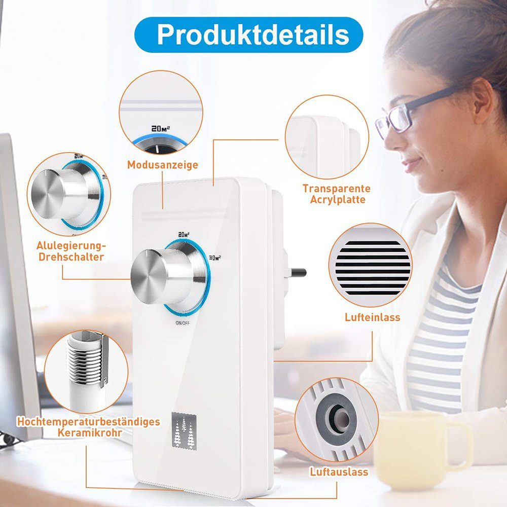 GelldG Luftreiniger Luftreiniger Ozongenerator Geruchskiller, Ozonizer Ionizer Generator, für 30 m² Räume
