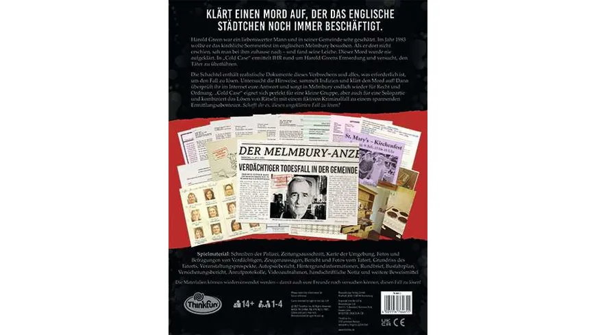 Thinkfun - Cold Case: Eine Prise Mord. Der zweite Cold Case Krimi im eigenen Heim. Wer findet den Mörder?