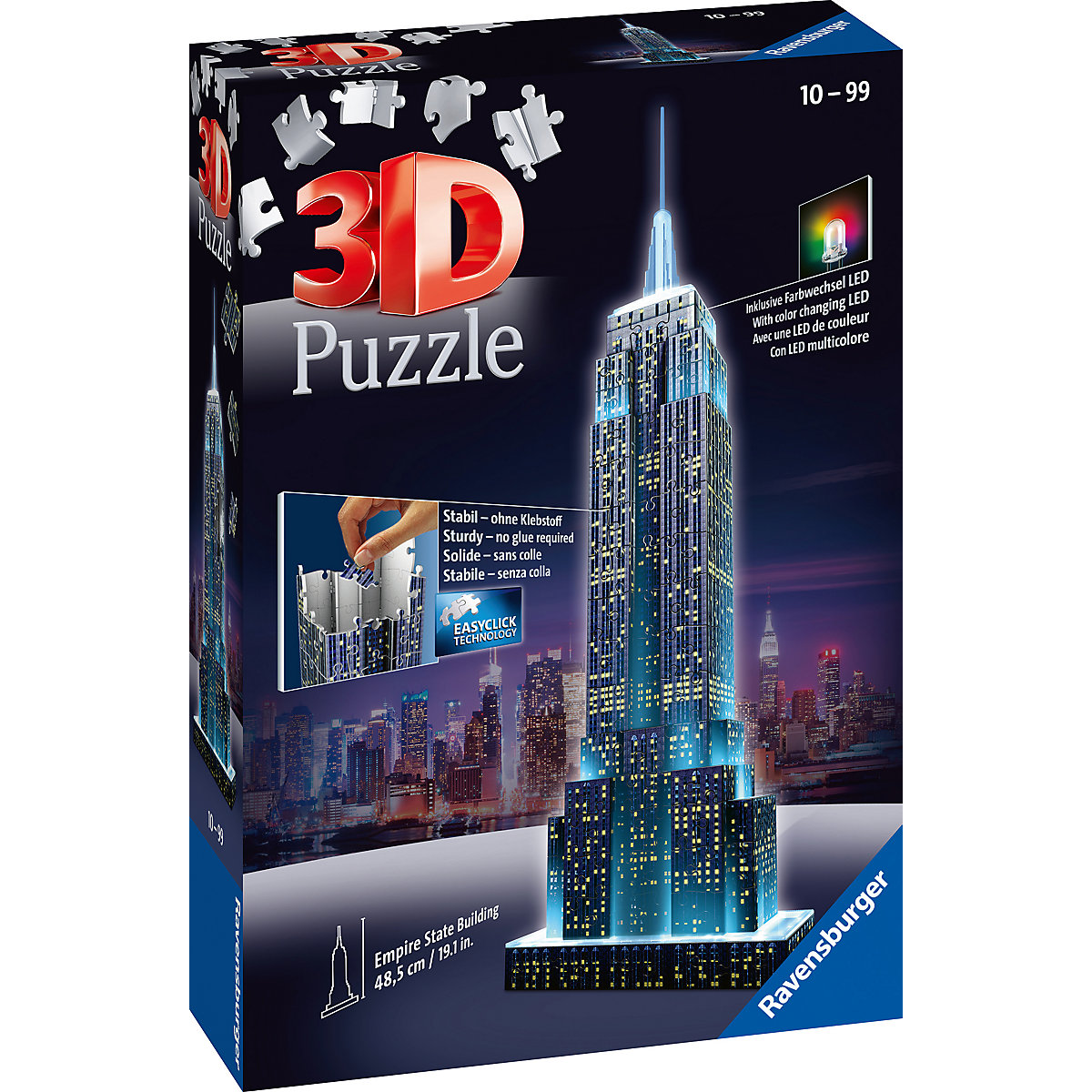 3D-Puzzle Night mit LED, H49 cm, 216 Teile, Empire State Building bei Nacht