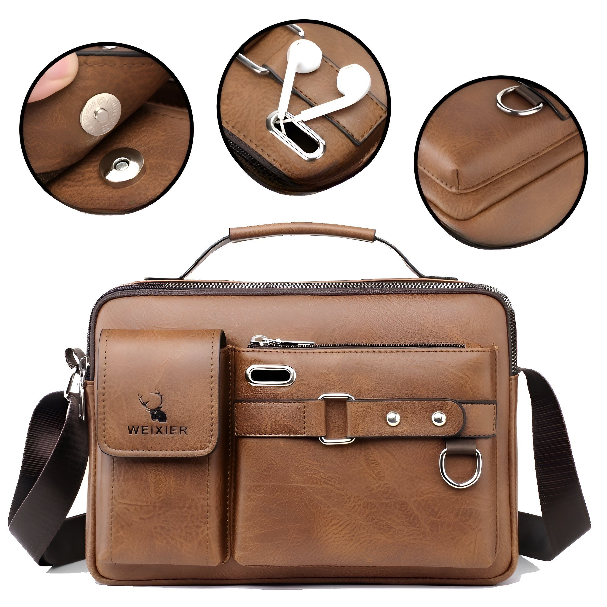 Suzakuin Umhängetasche Herren Umhängetasche - Stilvoll und Praktisch Leder handtasche