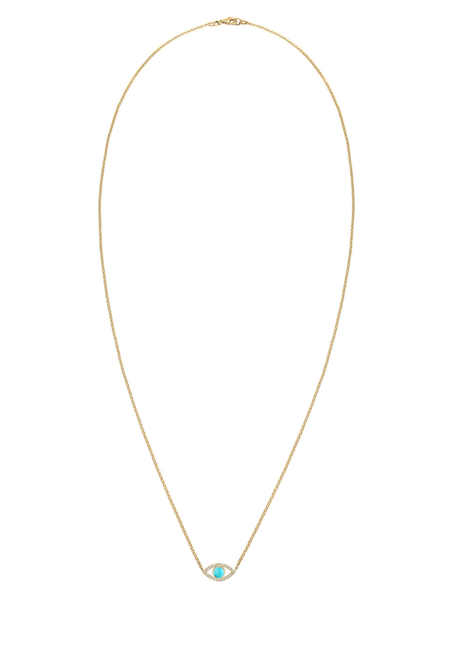 Collana da donna Elli con occhio di Allah, turchese Howlith e cristalli in argento sterling 925.