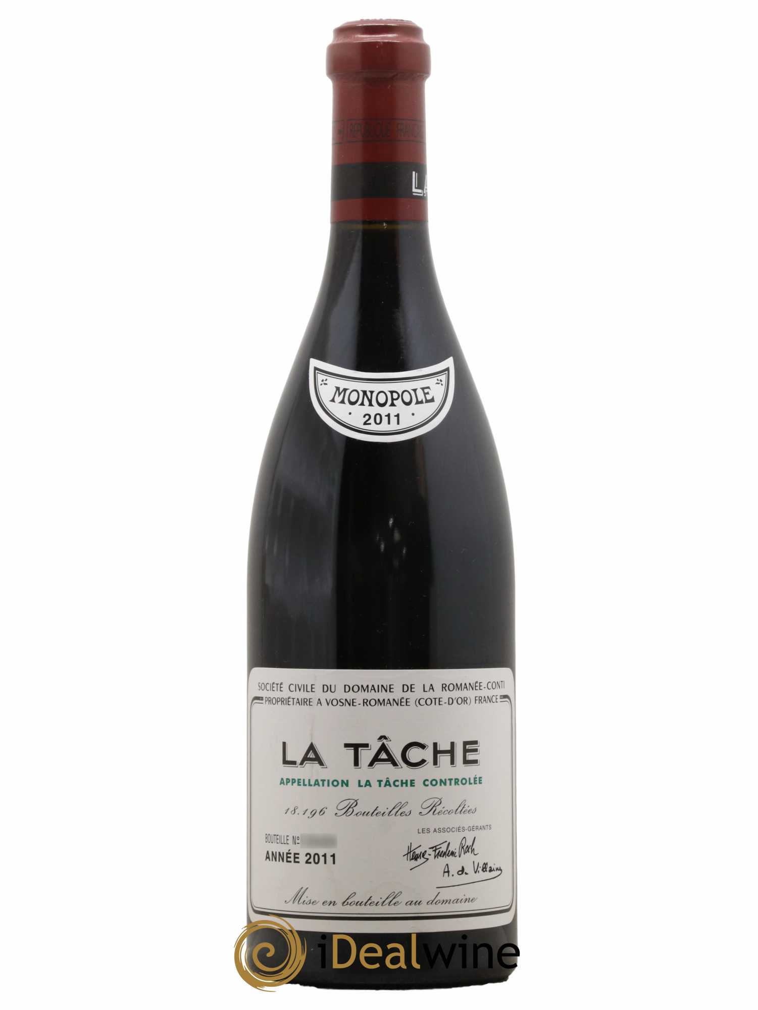La Tâche Grand Cru Domaine de la Romanée-Conti  2011 - Lot de 1 Bouteille