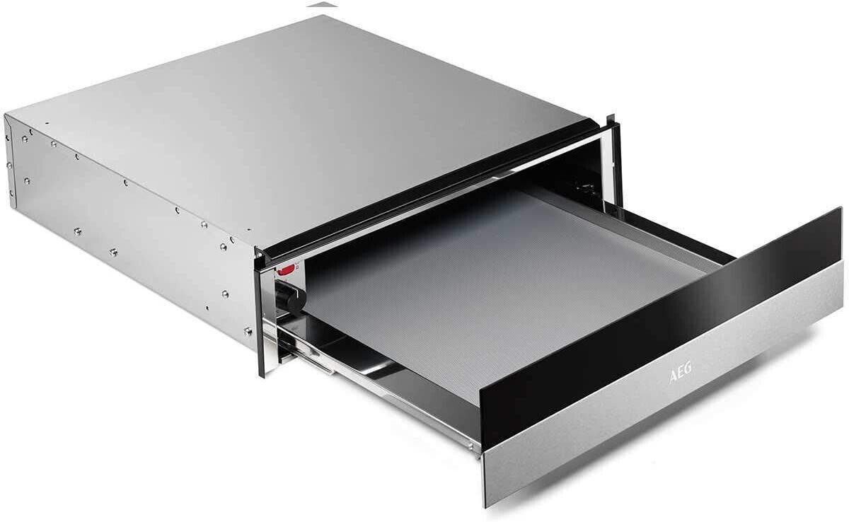AEG Einbau-Wärmeschublade KDK911422M, Geschirrwärmer 6 MGD Edelstahl/Schwarzglas Softtip