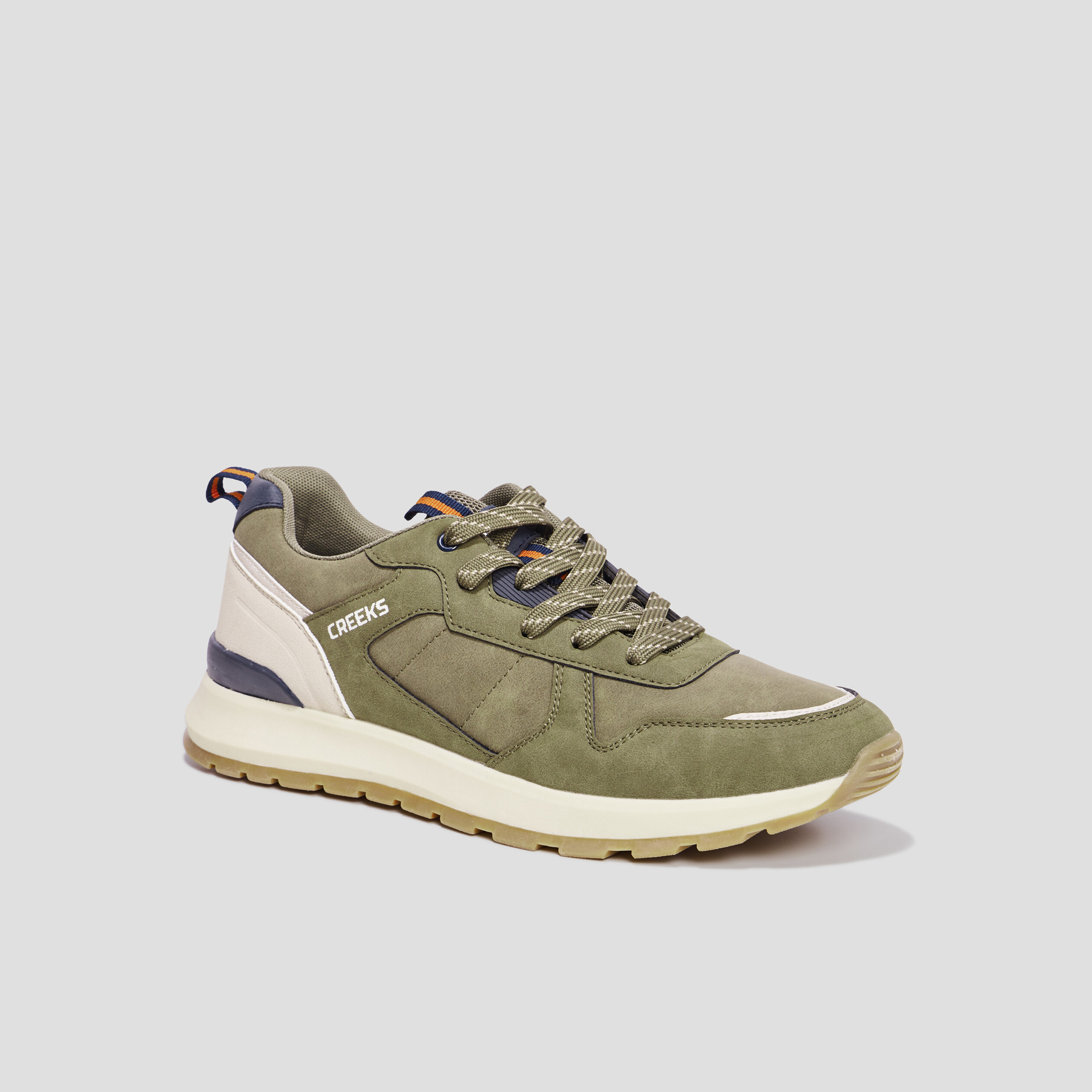 Baskets running Creeks Ribaloti vert kaki homme | La Halle