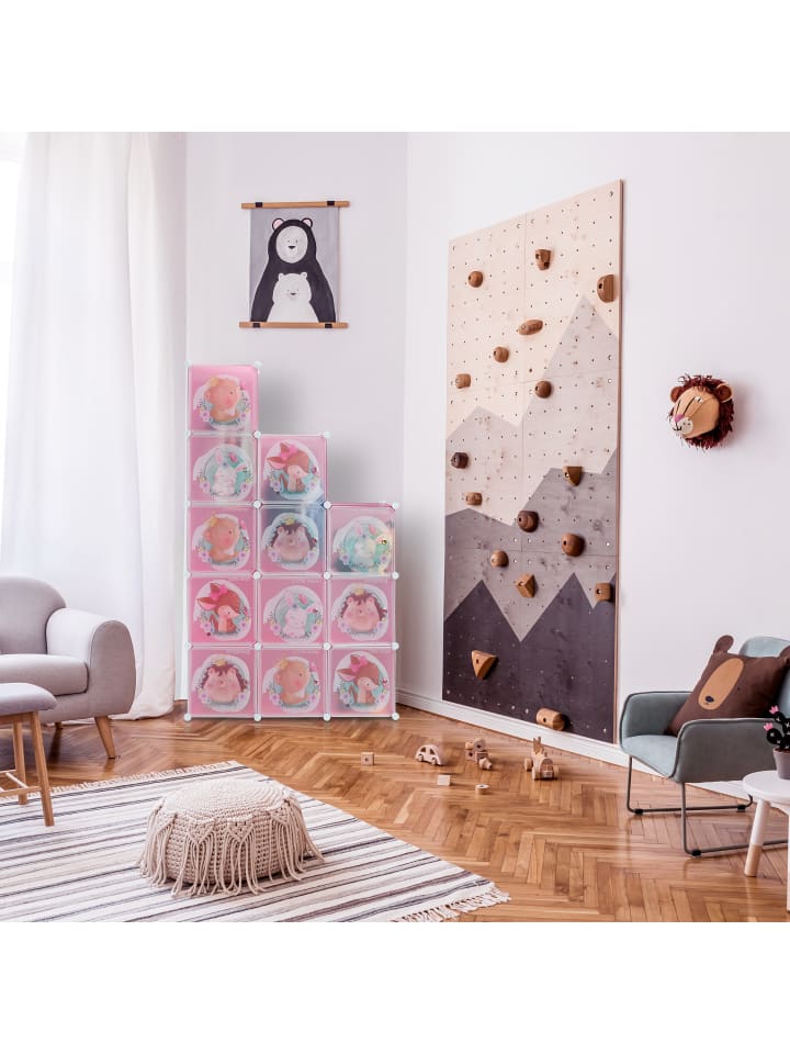 relaxdays Kinder-Steckregal in Rosa - (B)110 x (H)145 x (T)37 cm günstig kaufen onesize