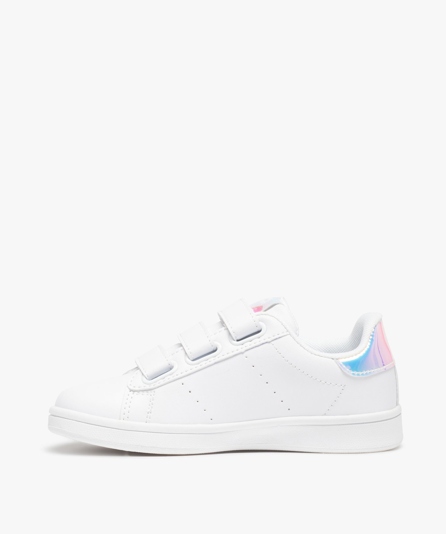 Baskets fille unies à scratchs et détails irisés - Slazenger blanc | GEMO