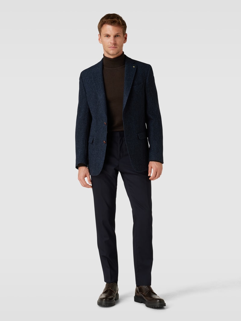 2-Knopf-Sakko mit Allover-Muster Modell 'Theo' in marineblau
