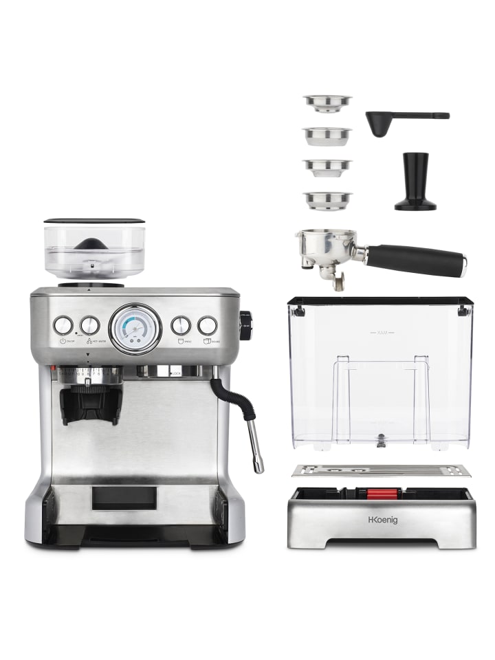 HKoenig Espressomaschine mit Mahlwerk EXPRO980 in Silber günstig kaufen onesize