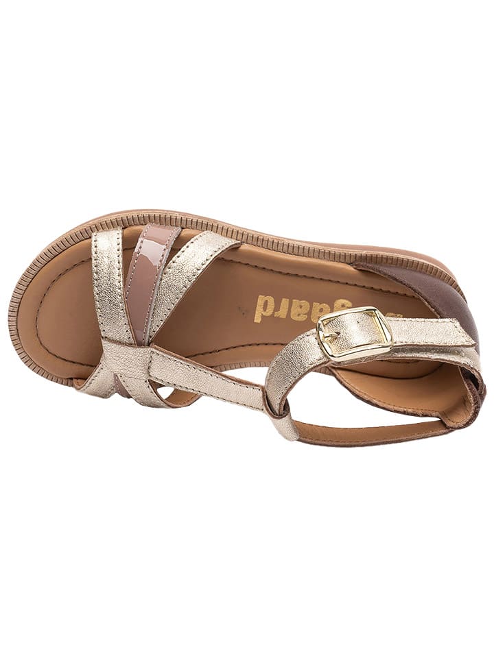 bisgaard Leder-Sandalen in Gold/ Braun günstig kaufen