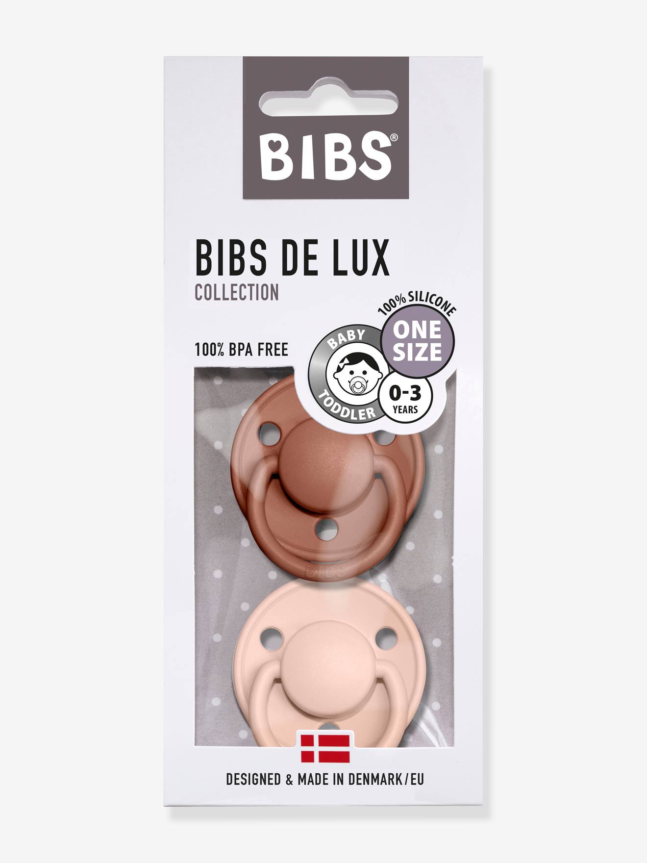 Bibs 2er-Pack Beruhigungssauger DE LUX BIBS, Silikon - grau+blau