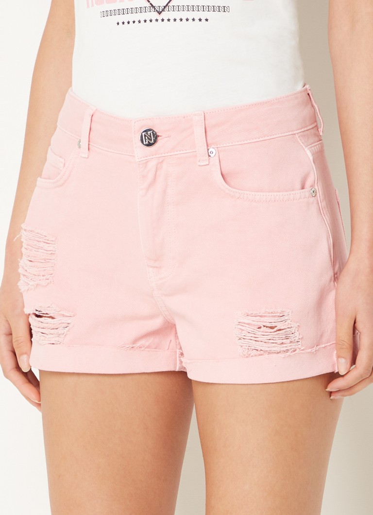 NIKKIE  Brentwood high waist slim fit korte broek van denim