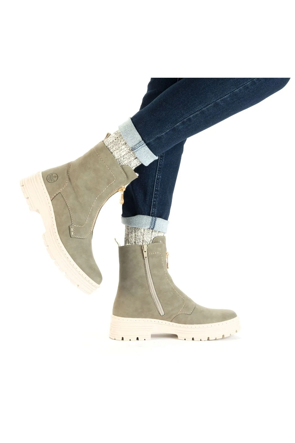 Rieker  Stiefelette - Grün - Blockabsatz