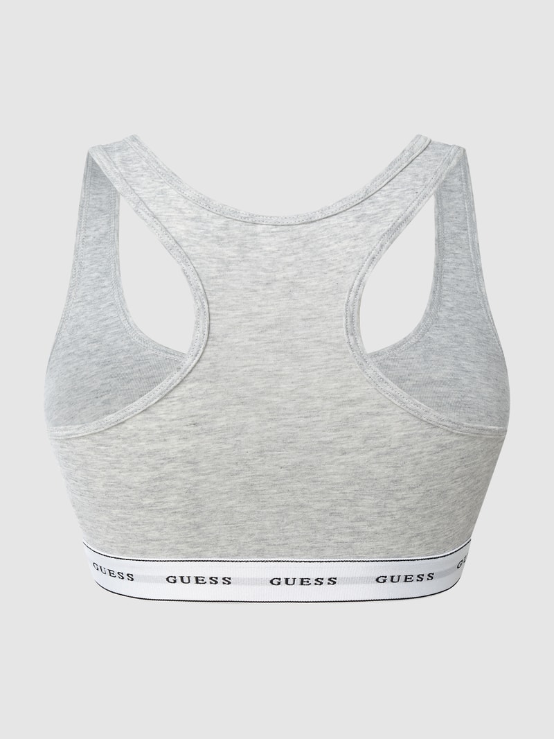 Bustier mit Logo-Bund in mittelgrau meliert