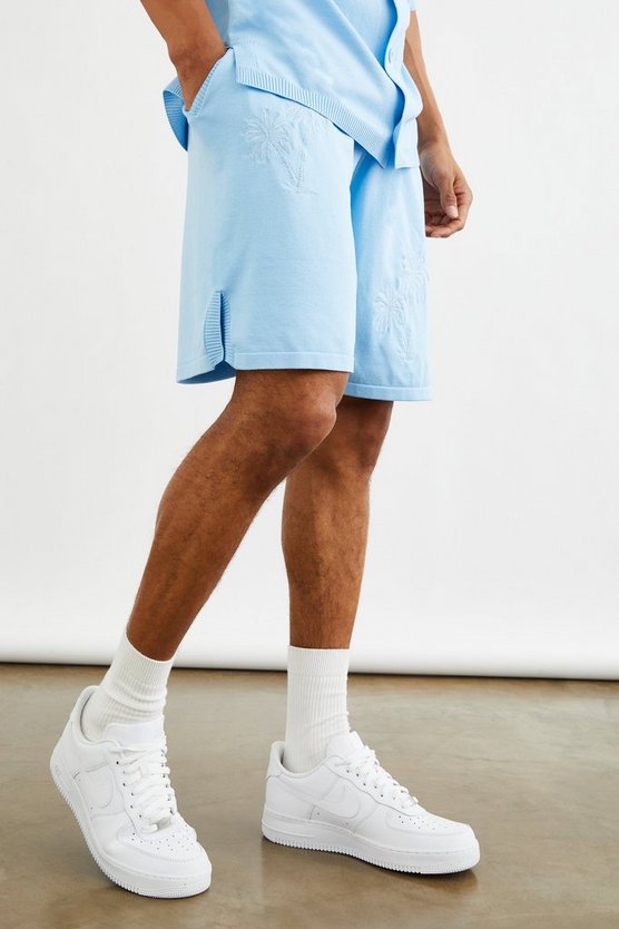 Lockere Shorts mit Palmen-Print