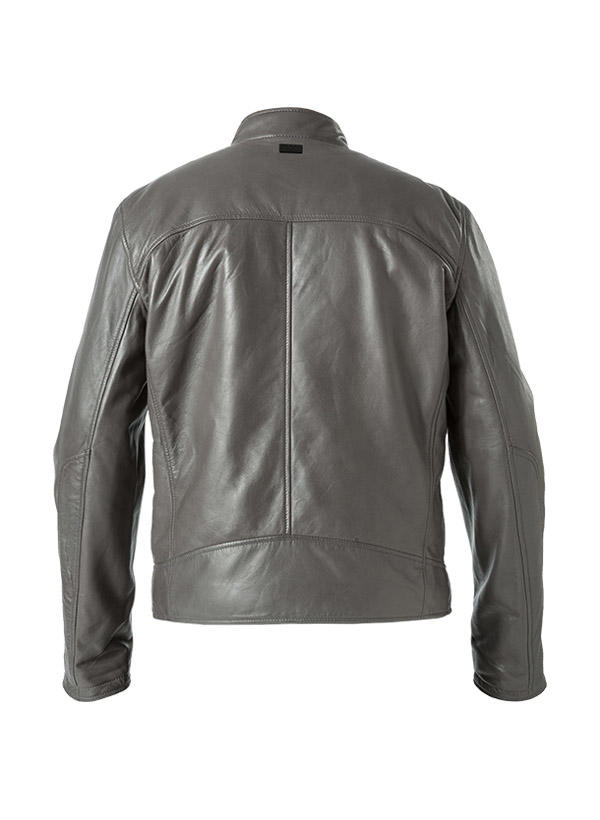 JOOP!, Lederjacke Cleary, Lammnappa wattiert, grau