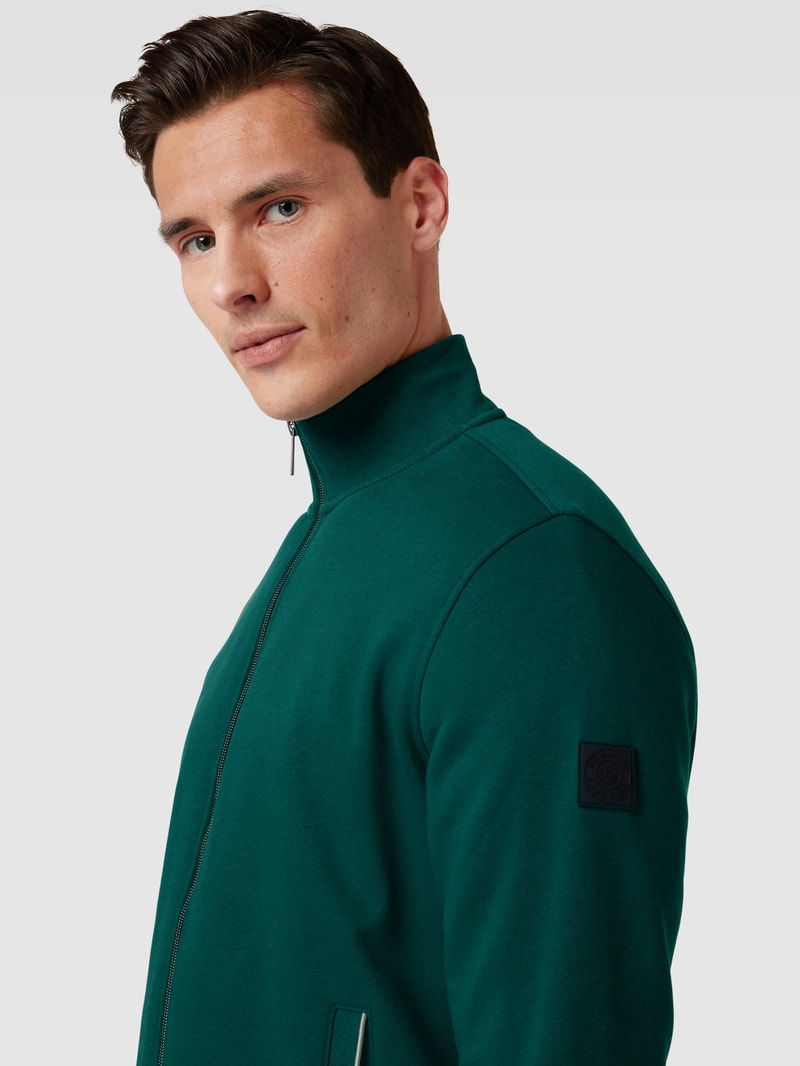 Sweatjacke mit Stehkragen in grün