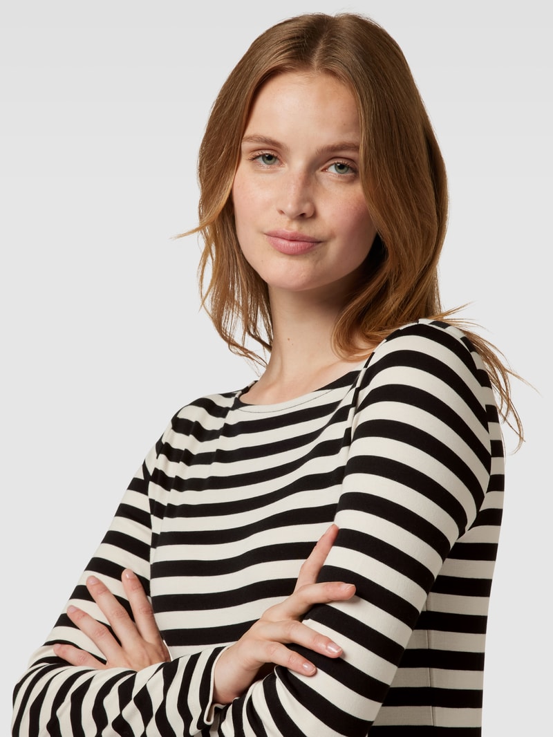 Longsleeve mit Streifenmuster in schwarz
