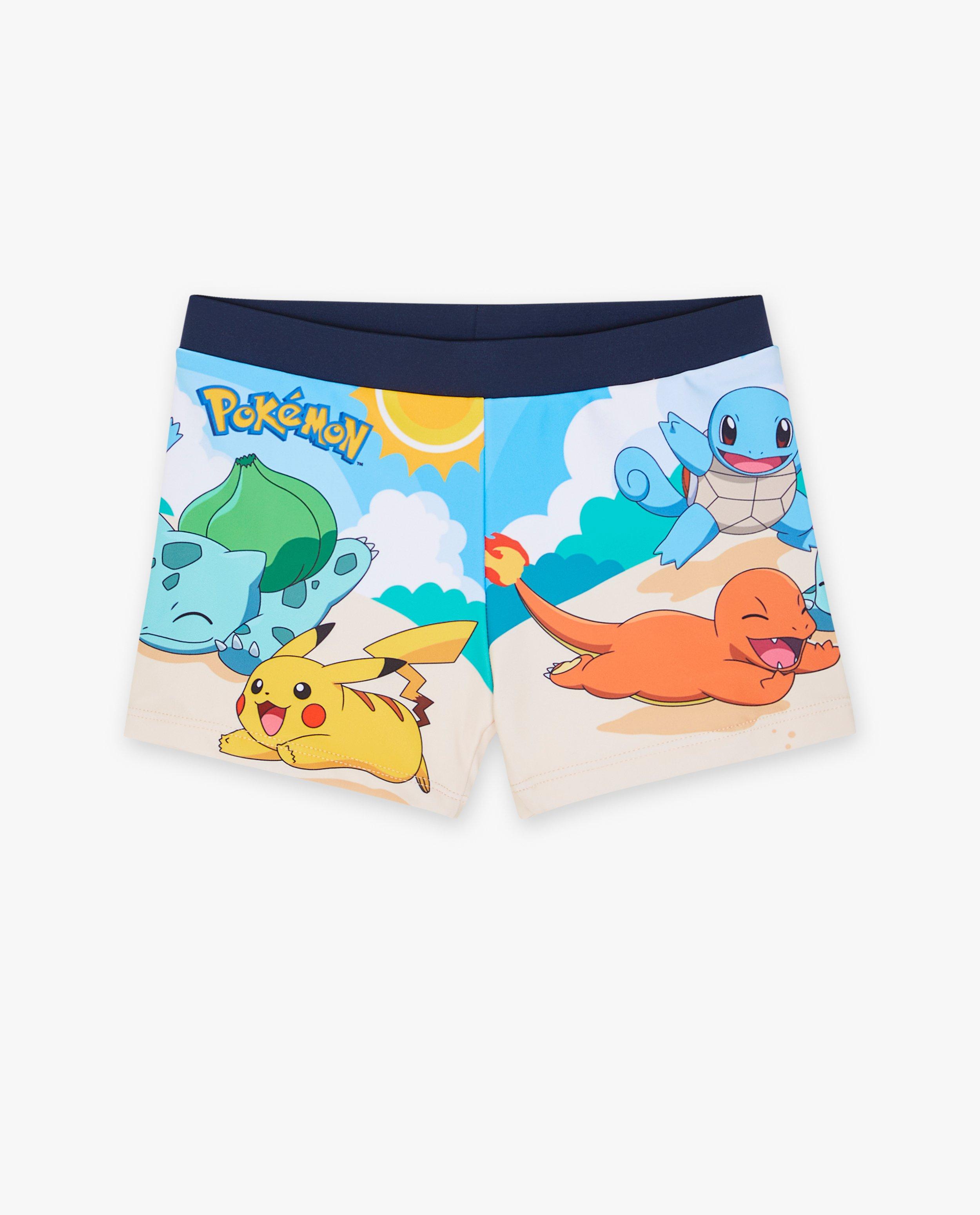 Pokémon úszónadrág Pokémon mintával, élénk sárga színben