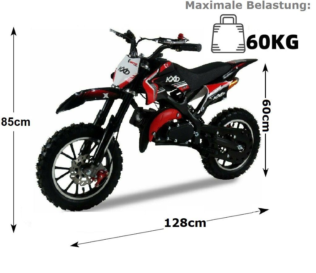 KXD Dirt Bike KXD 701 49ccm 2T Children's Dirt Bike Dirtbike CrossBike DirtBike pocket, 1 gear