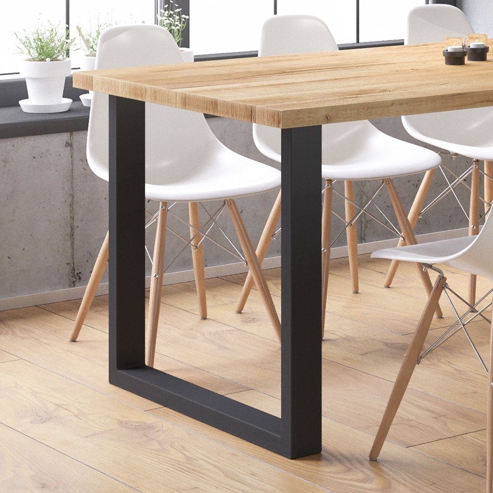 Vicco Tischbein Tischbeine Metallbeinde LOFT 72x80cm Schwarz 2-er Set