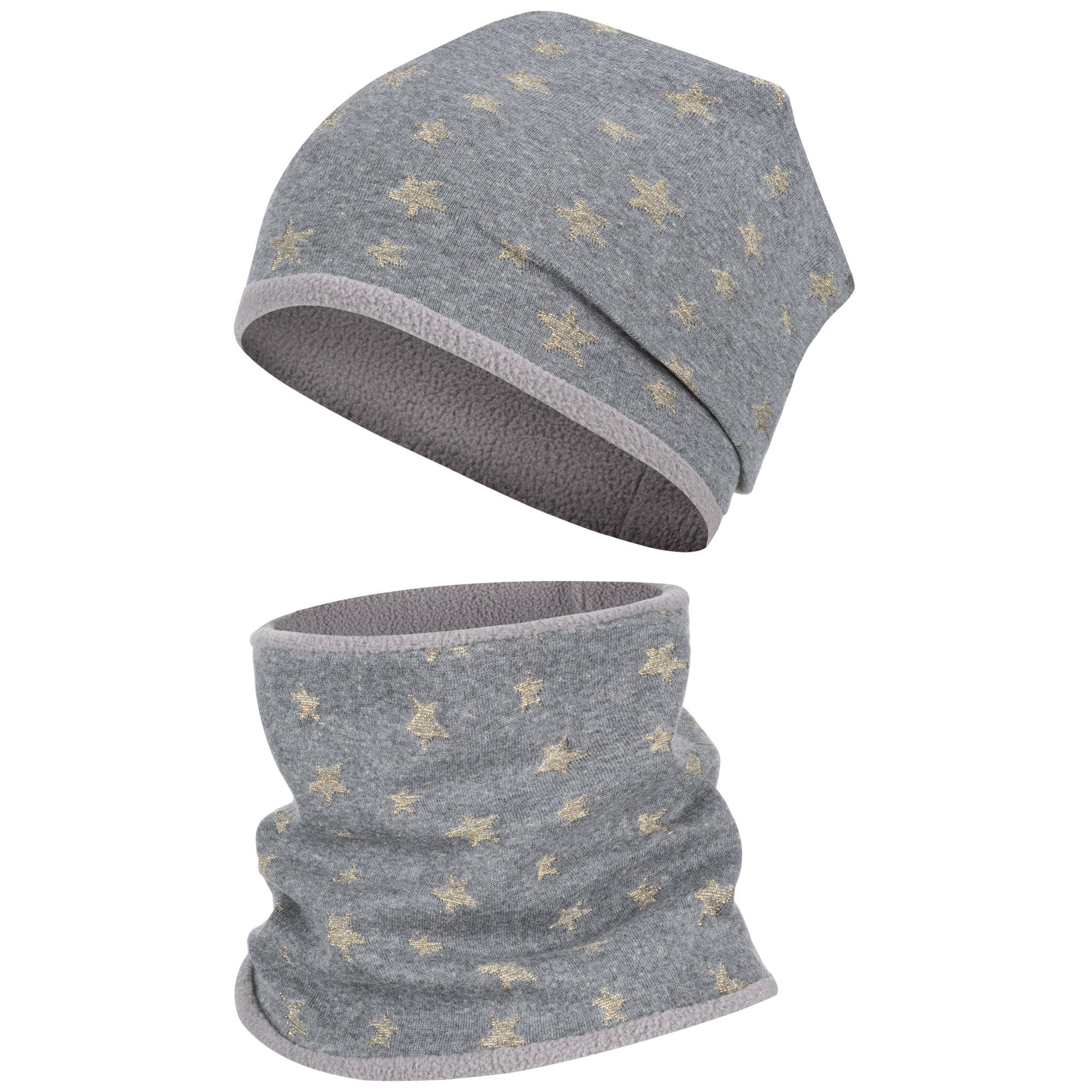 Smarilla Mütze & Schal Wintermütze Schlauchschal Mädchen Winterset Fleecemütze mit Fleece gefüttert