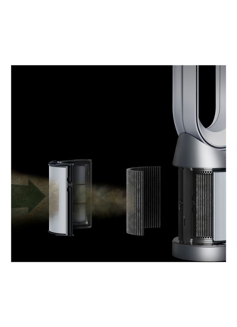 Dyson Purifier Cool Auto React -ilmanpuhdistin, jäähdytin ja lattiatuuletin, 105 cm korkea - valkoinen / nikkeli