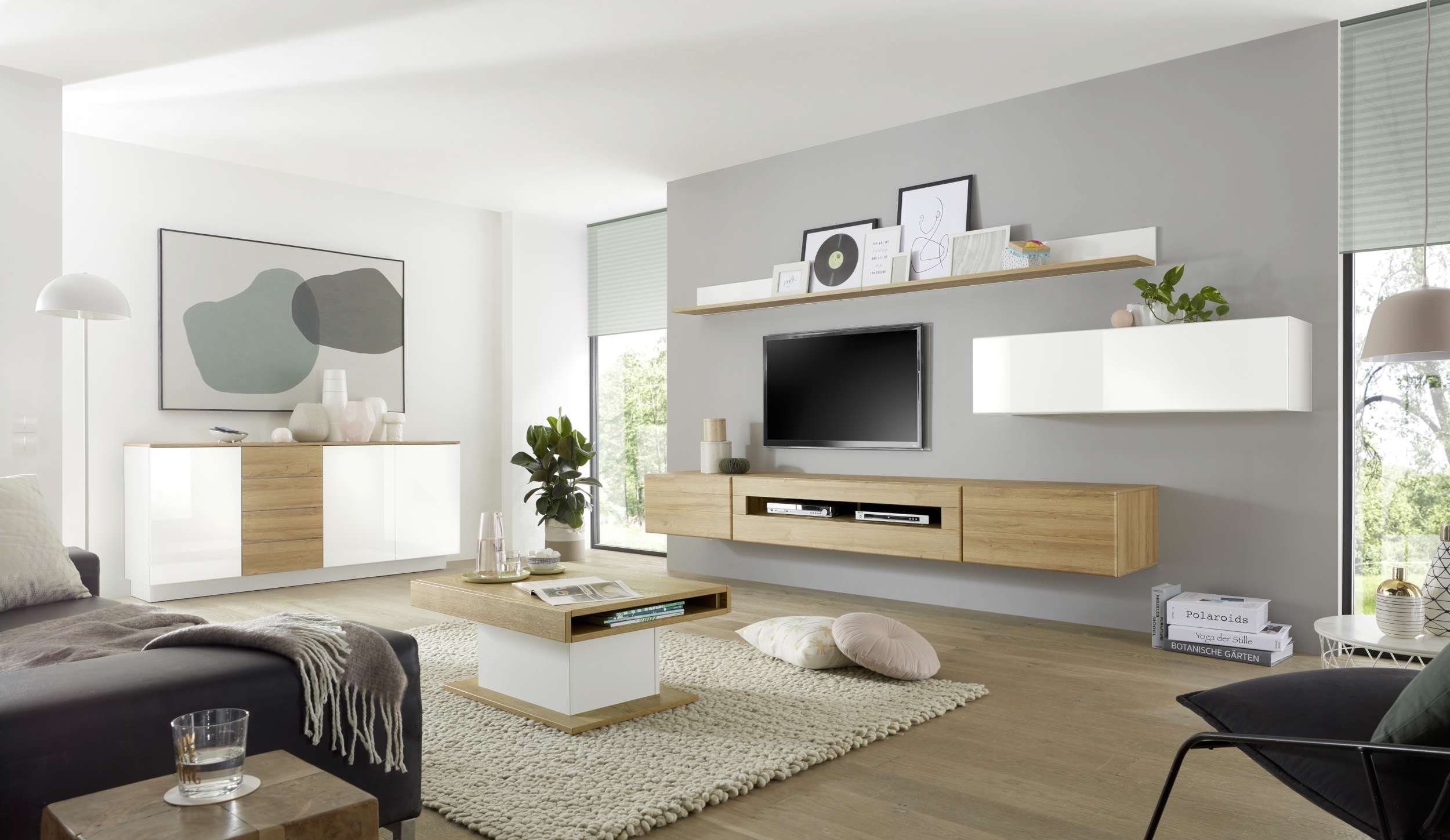 Stylefy Wohnwand Keymen, (Set (8-St), Wohnmöbel), 8-teilig, mit Push-to-Open, MDF, Modern Design
