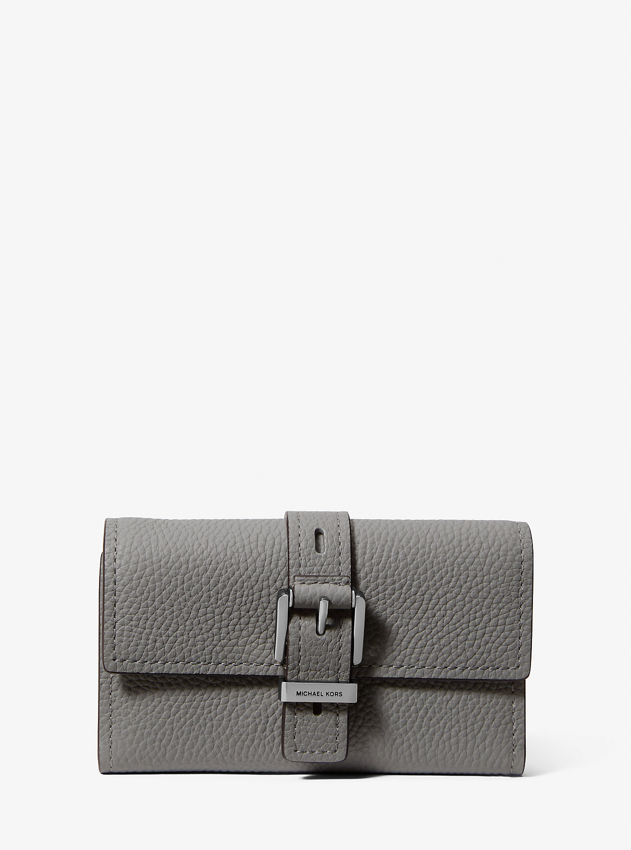 Nolita Medium Pebbled Leather Tri-Bold Lommebok - STORM