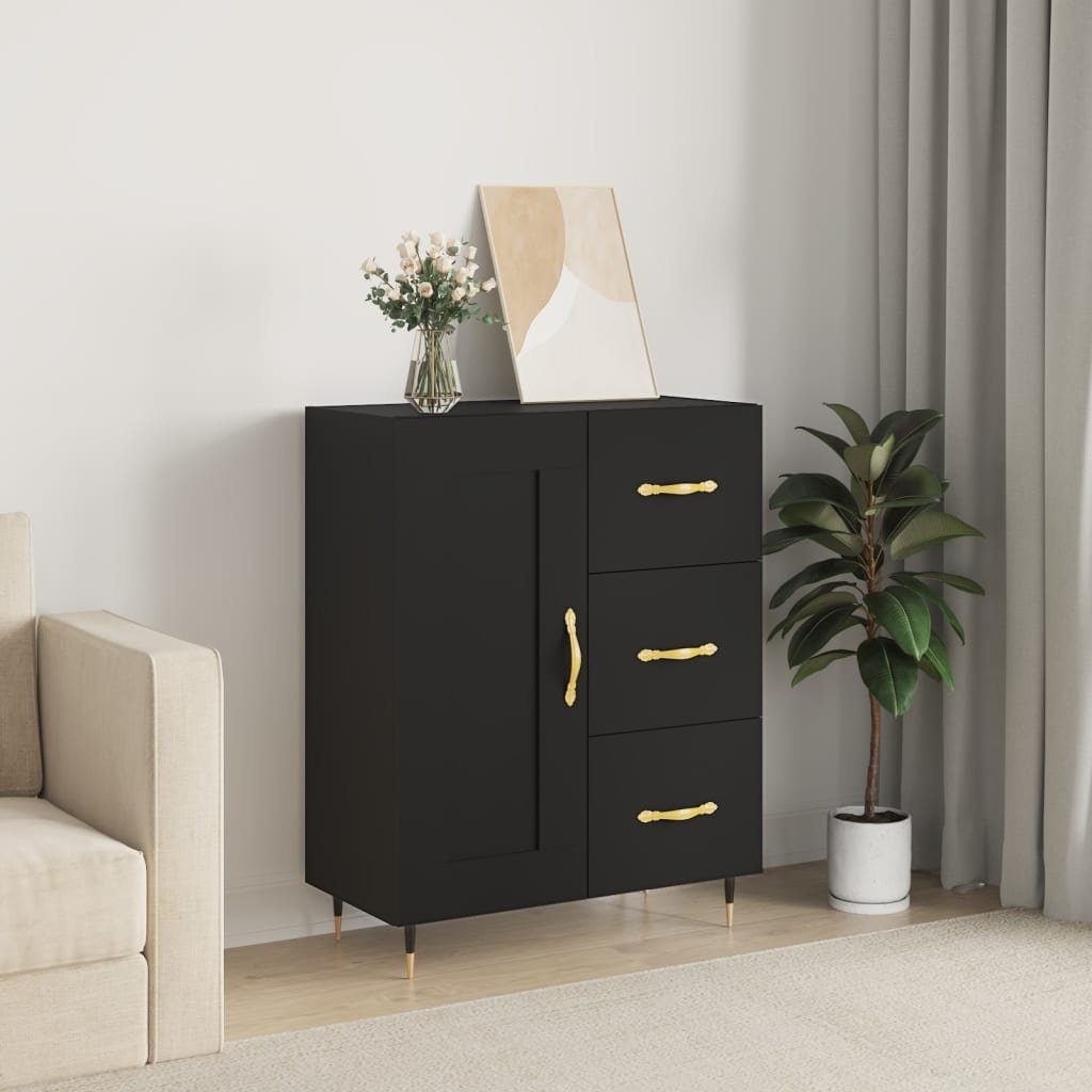 vidaXL Sideboard Sideboard Schwarz 69,5x34x90 cm Holzwerkstoff (1 St)