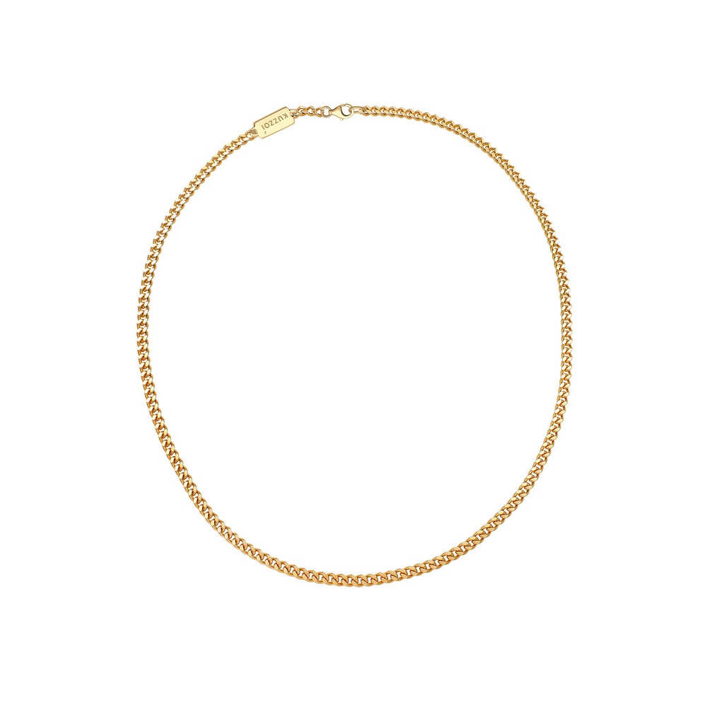 KUZZOI KUZZOI Collier Chaîne de Réservoirs Basic Minimal Massif Collier Homme - (925/100 collier