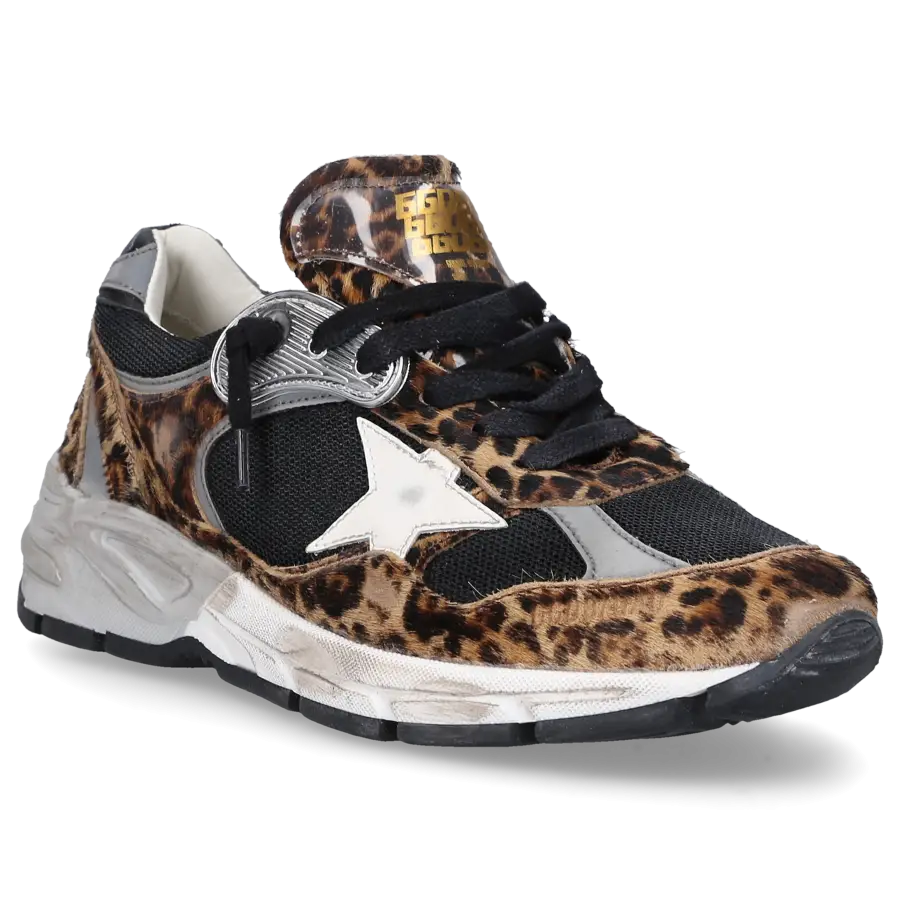 Golden Goose - Sneaker Braun Running Dad Materialmix - schwarz