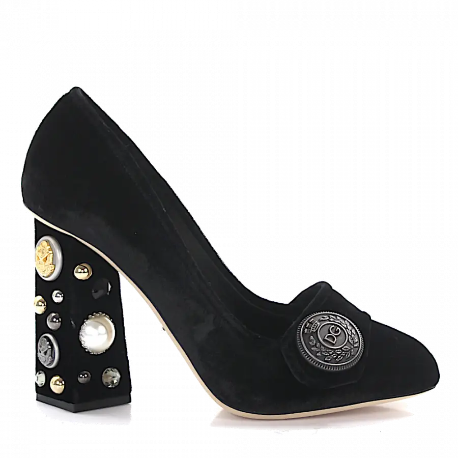 Dolce & Gabbana - Pumps Jackie Samt schwarz - schwarz