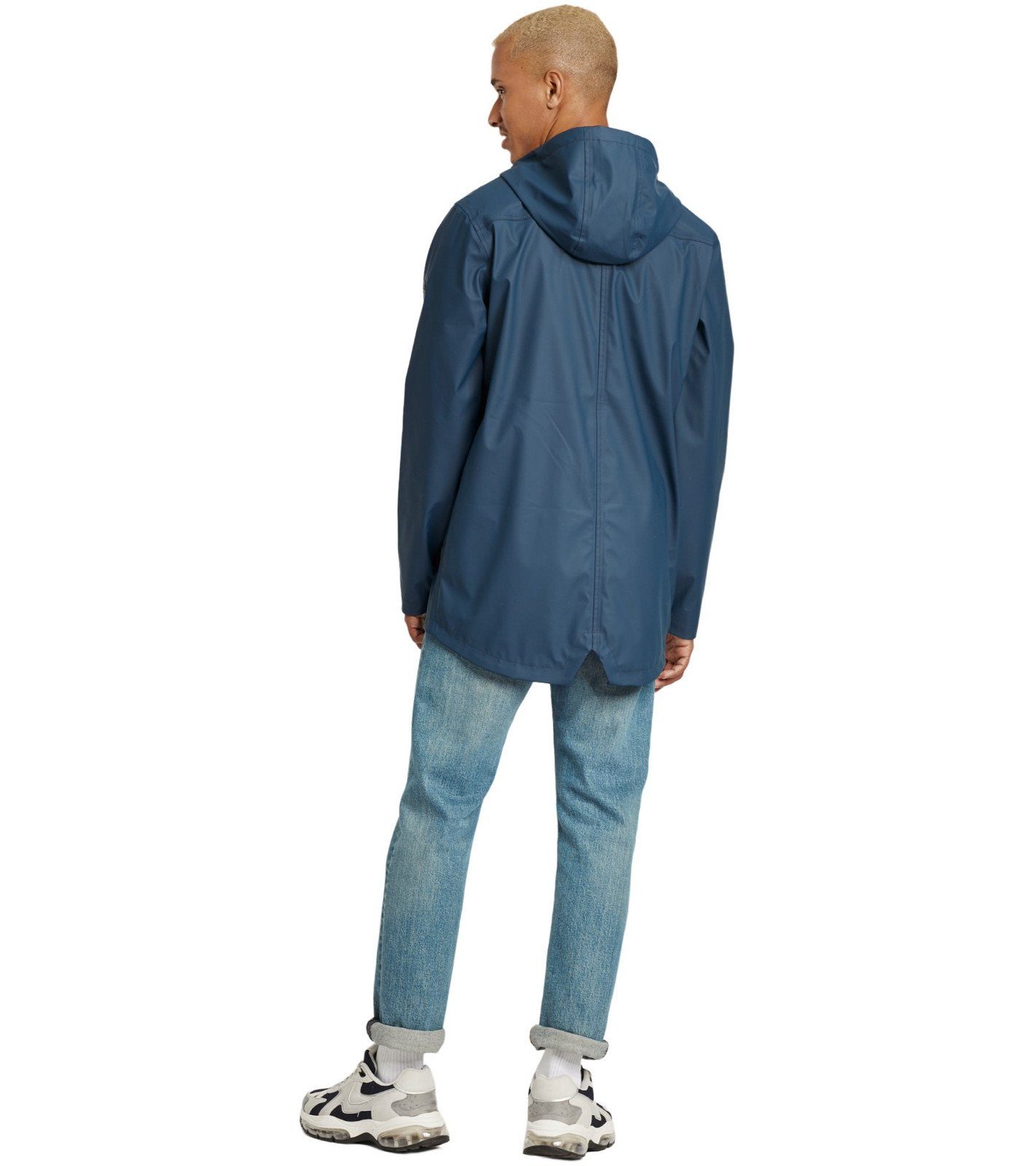 Blend Outdoorjacke BLEND Herren Regen-Mantel Windbreaker mit Kapuze Jyrki Regen-Jacke Blau