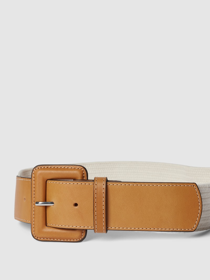 Stoffgürtel mit Kontrastbesatz in camel
