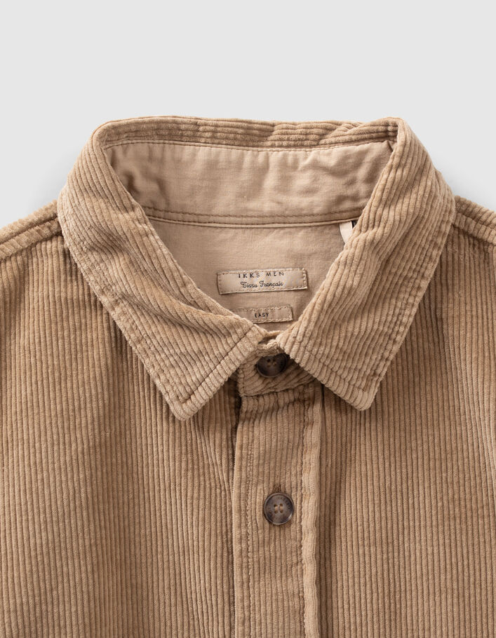 Surchemise REGULAR beige en velours côtelé Homme