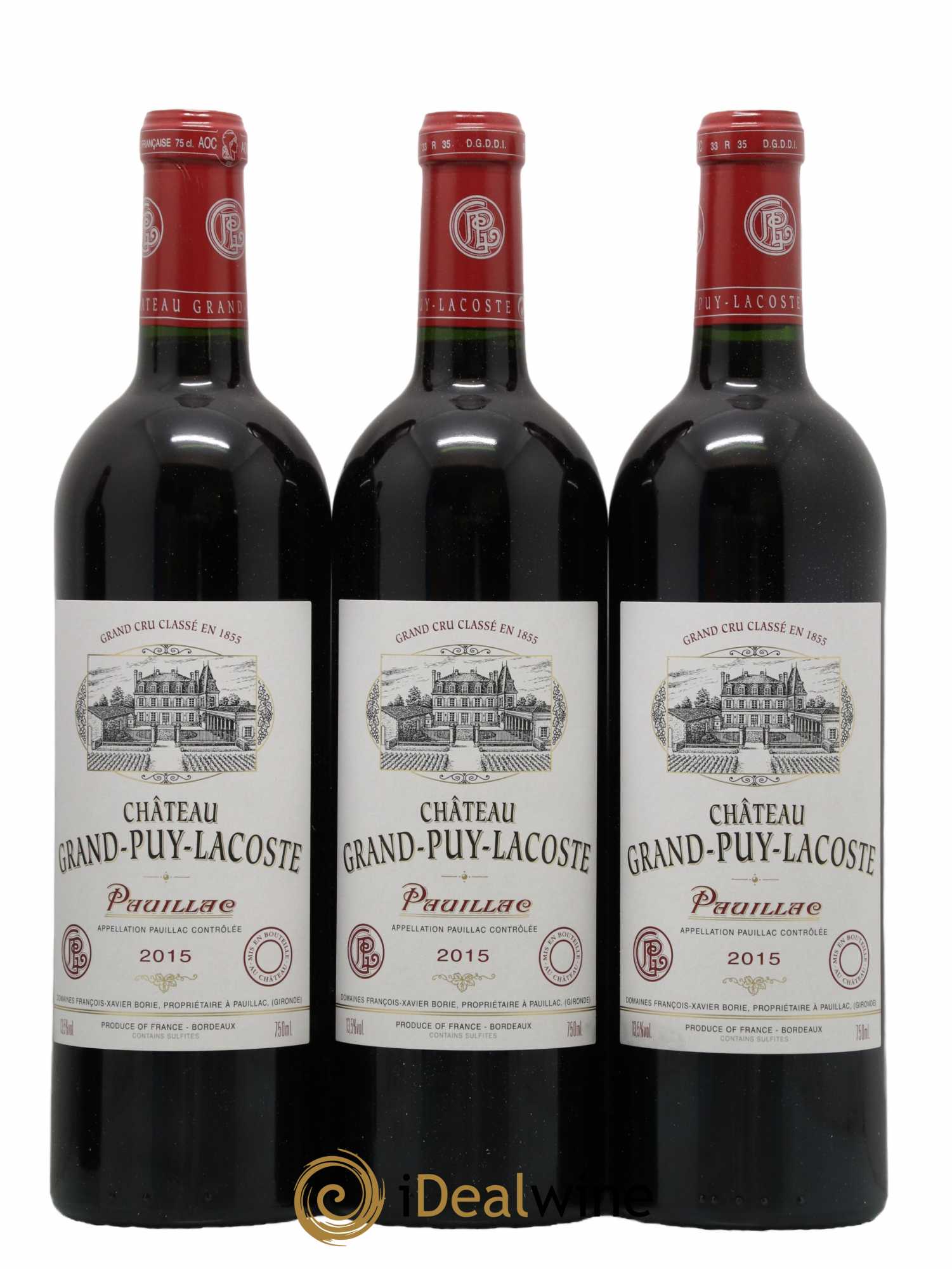 Château Grand Puy Lacoste 5ème Grand Cru Classé  2015 - Lot de 6 Bouteilles