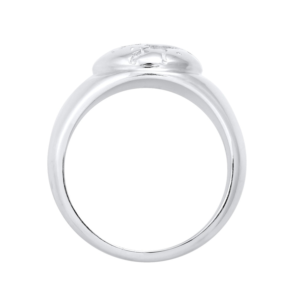 Elli Elli Bague Chevalière Globe Voyage Bague Femme - (925/1000) Argent Bague