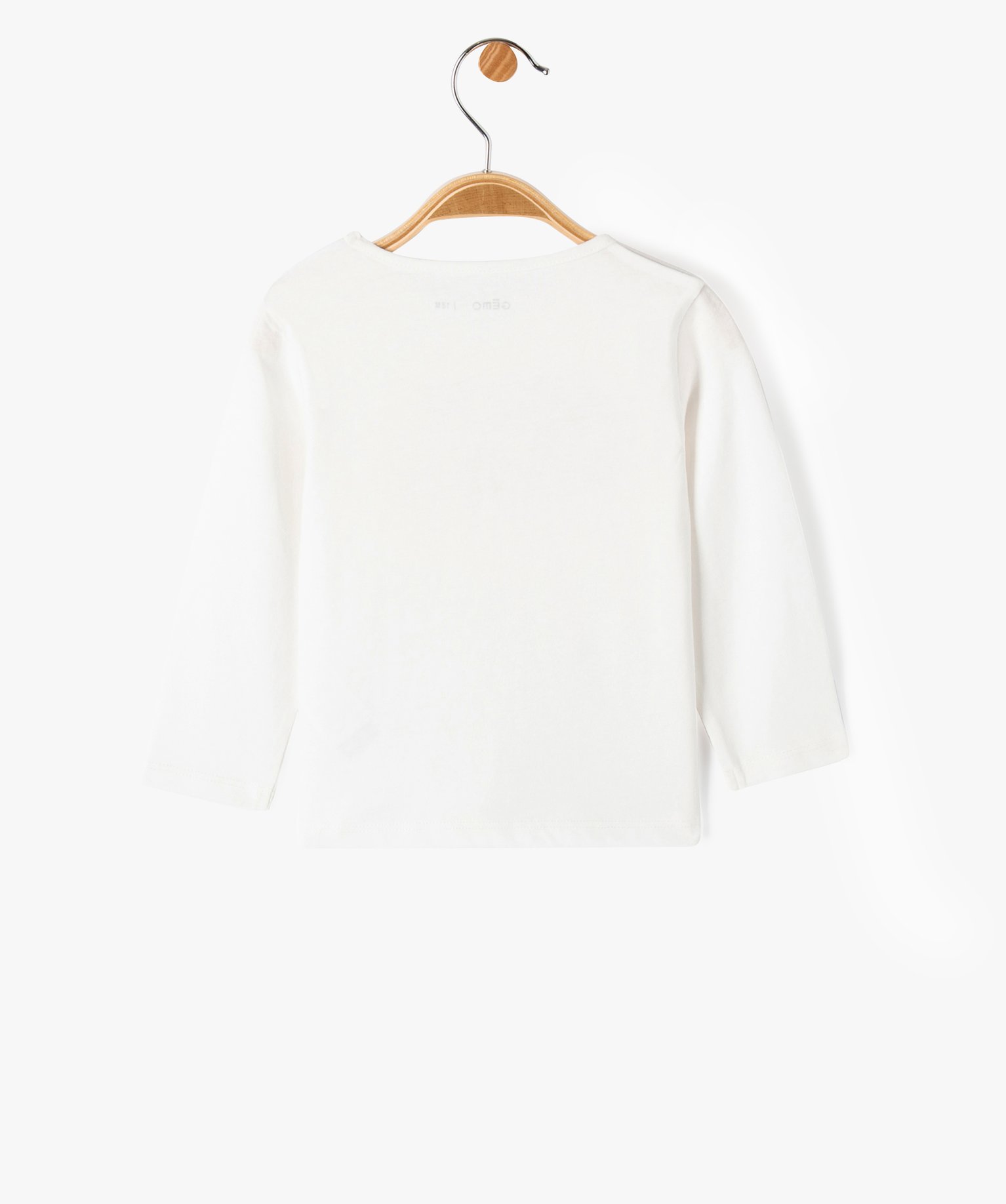 Tee-shirt à manches longues message pailleté bébé fille ecru | GEMO