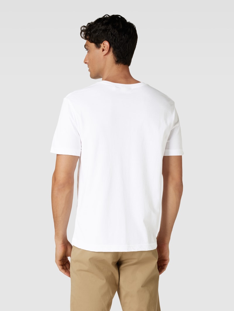 Regular Fit T-Shirt mit Label-Stitching Modell 'SHIELD' in offwhite