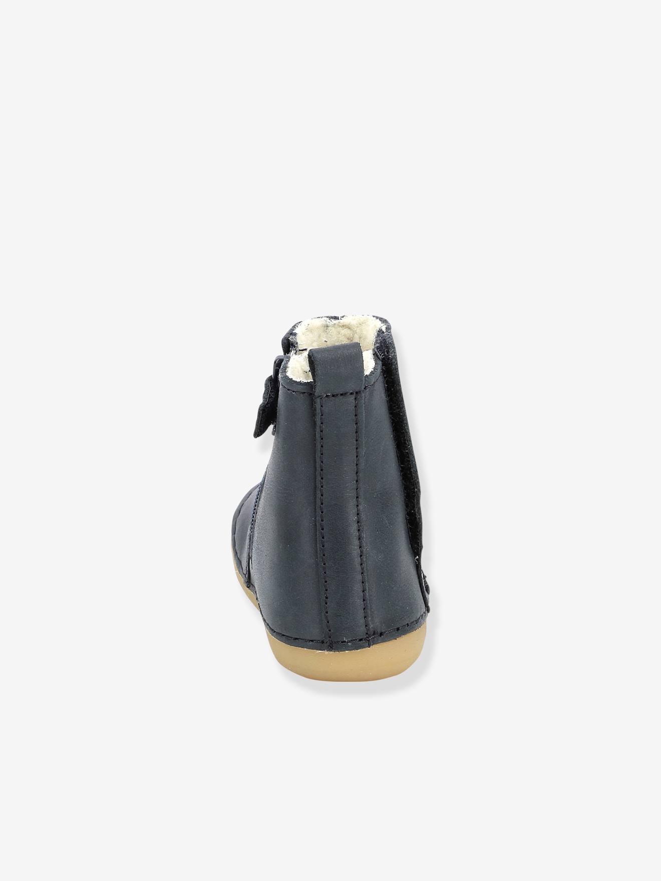 Boots fourrées cuir bébé garçon Socool Cho KICKERS® 1ers pas camel