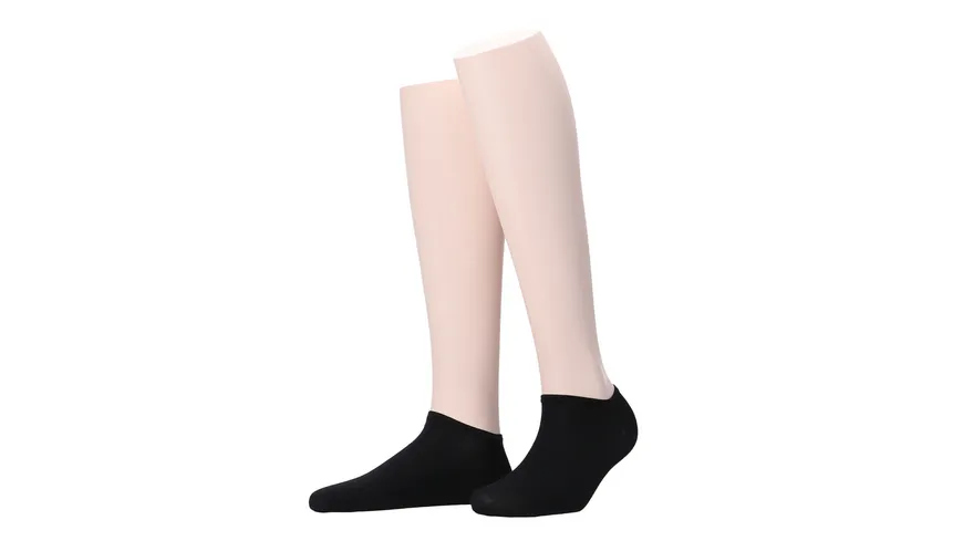 MOVE UP Damen Sneaker Socken Baumwolle Superfein schwarz