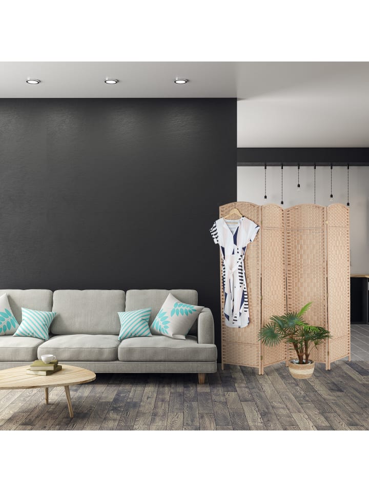 relaxdays Paravent in Natur - (B)180 x (H)180cm günstig kaufen onesize