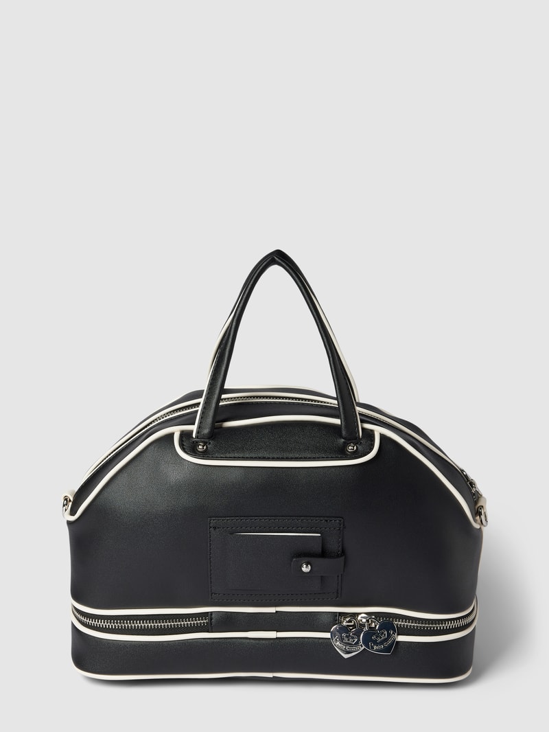 Bowling Bag mit Label-Detail Modell 'HEATHER' in schwarz