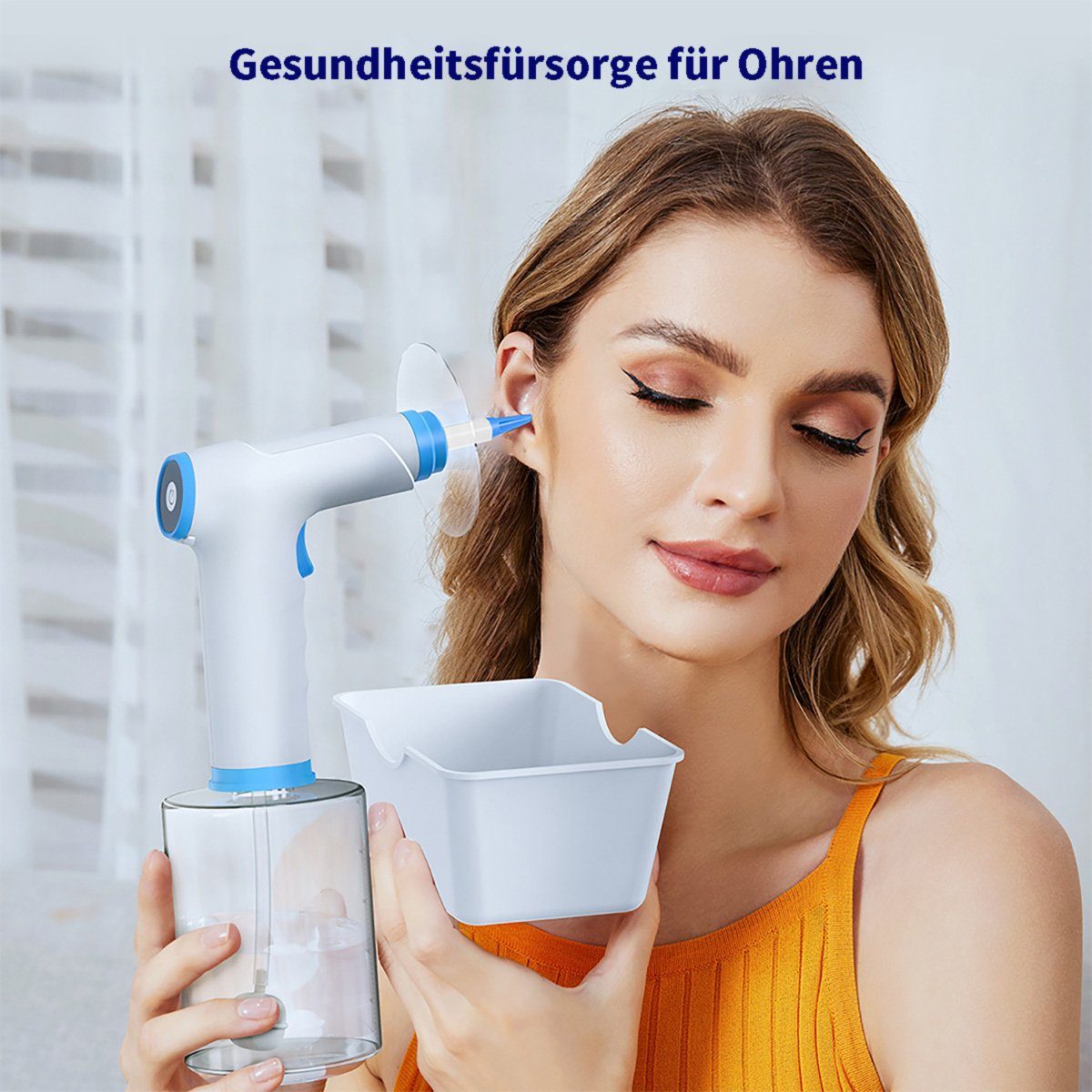 yozhiqu Ohrenreiniger Elektrisches Ohrenschmalz-Entfernungsset, Ohrspülsystem, 1-tlg., Tragbar, mit Ohrenschützern, 4 Modi für verschiedene Personengruppen