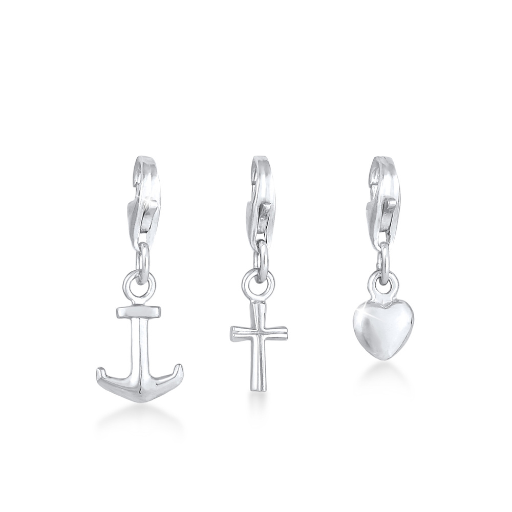 Nenalina Nenalina Amulette Charmante croix de coeur pour dames Love Faith sertie d'or en 9 Pendentif