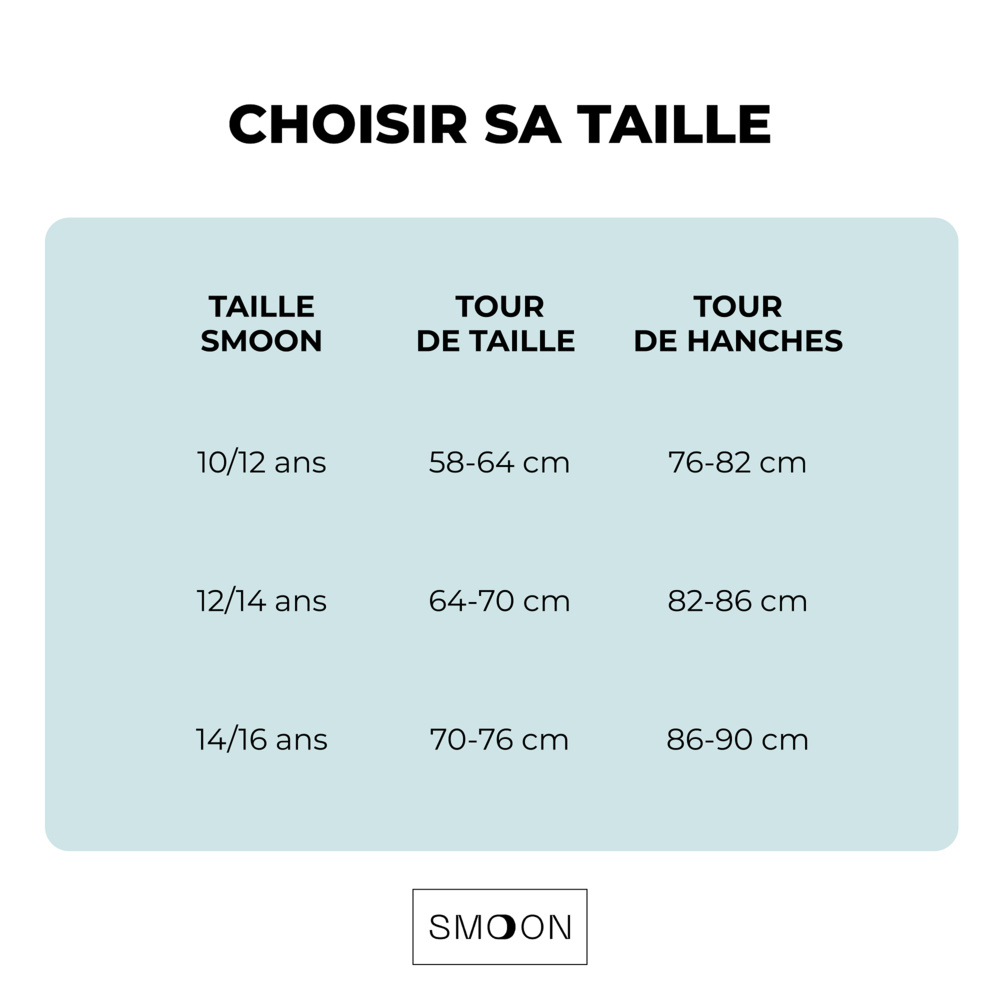 smoon lingerie Ados - Culotte menstruelle sans couture Flux moyen - BLEU TROPICO