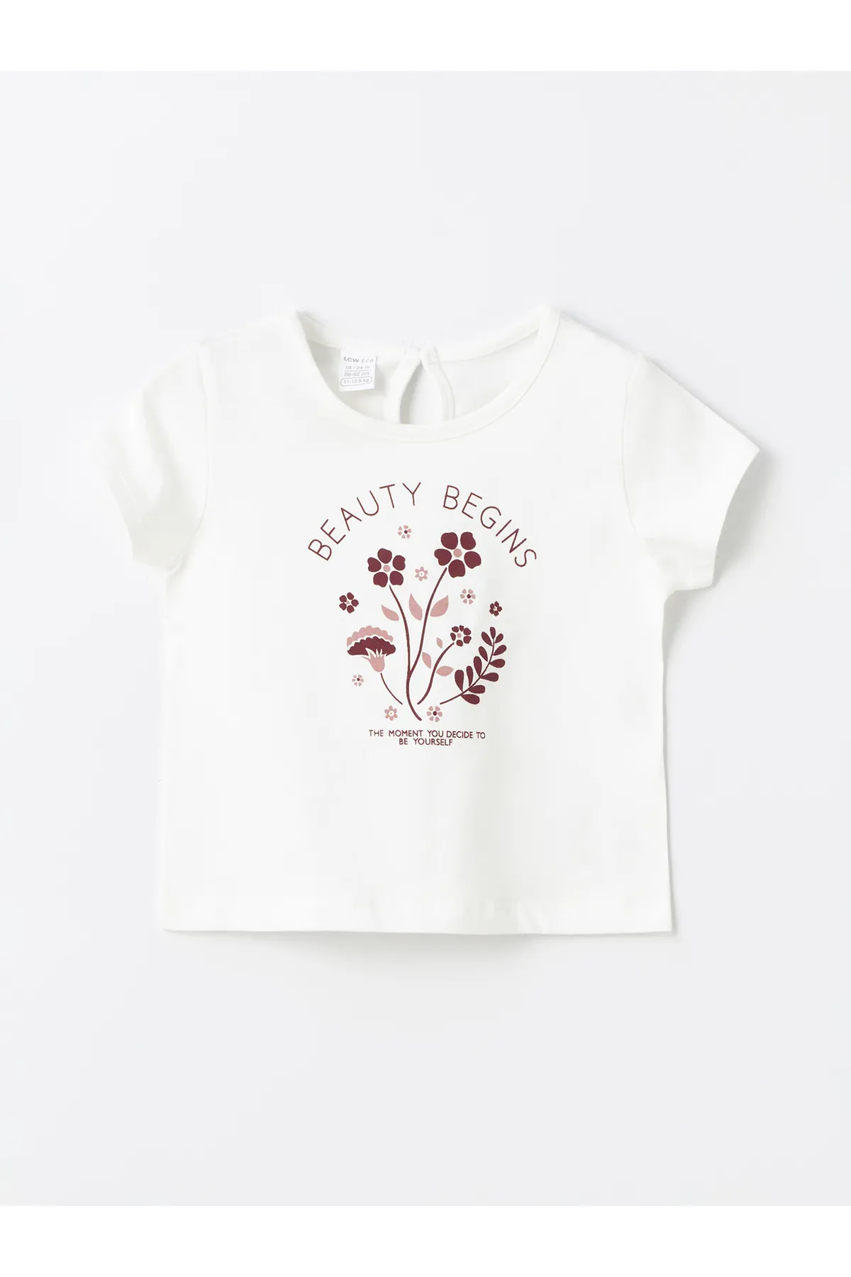 LC Waikiki  Kurzärmliges, bedrucktes T-Shirt und Shorts für Babys mit Rundhalsausschnitt, 2er-Set
